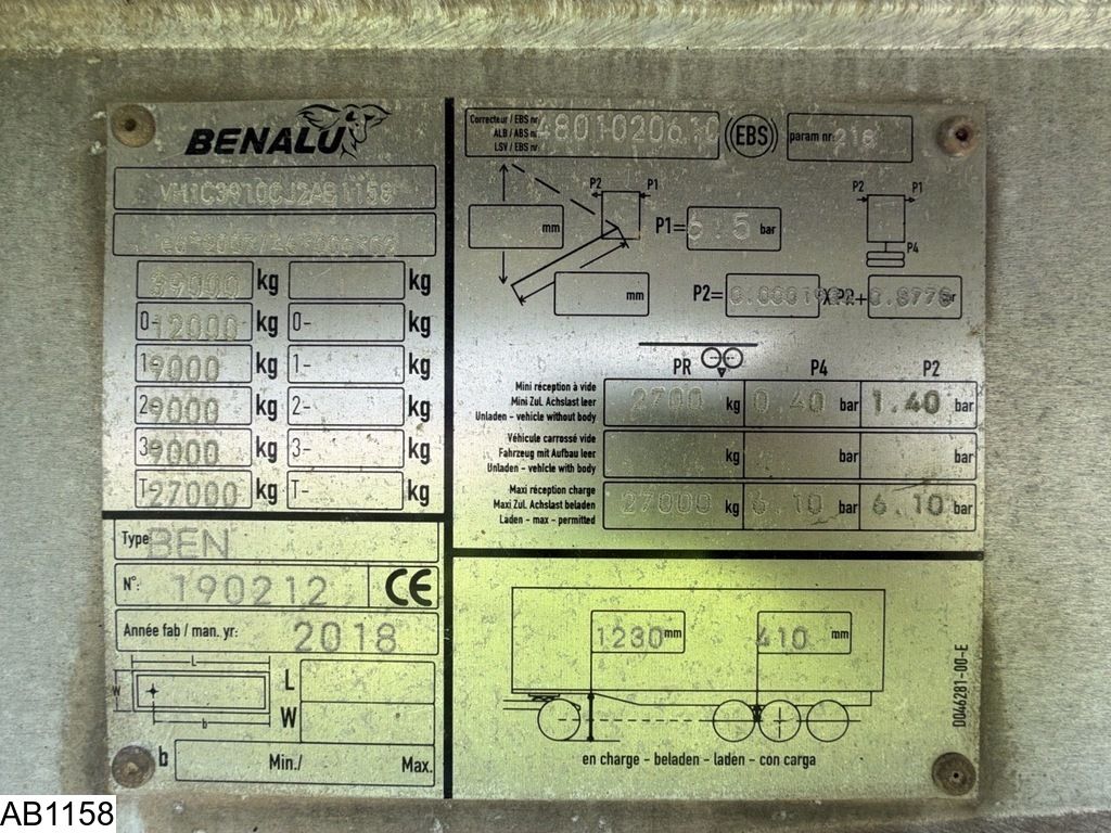 Benalu kipper Lift axle