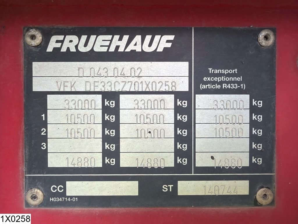 Fruehauf kipper Steel suspension