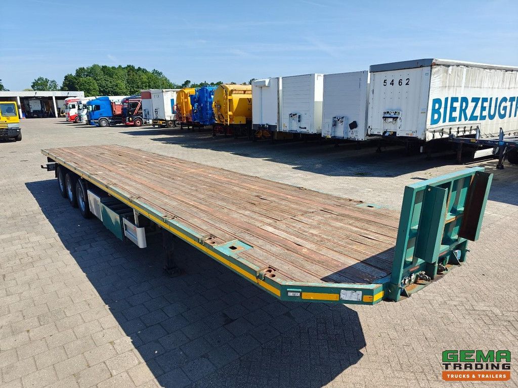 Contar B 1727 LD 13.6m Open Loading Platform - Stakes / Eyes / TwistLocks - 2x Lift Axles - Hardwood Floor - 3-Axle BPW Drum Brake