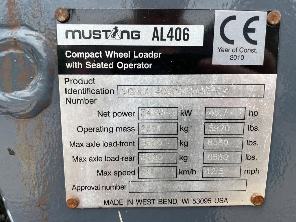 Mustang AL 406 Shovel Loader