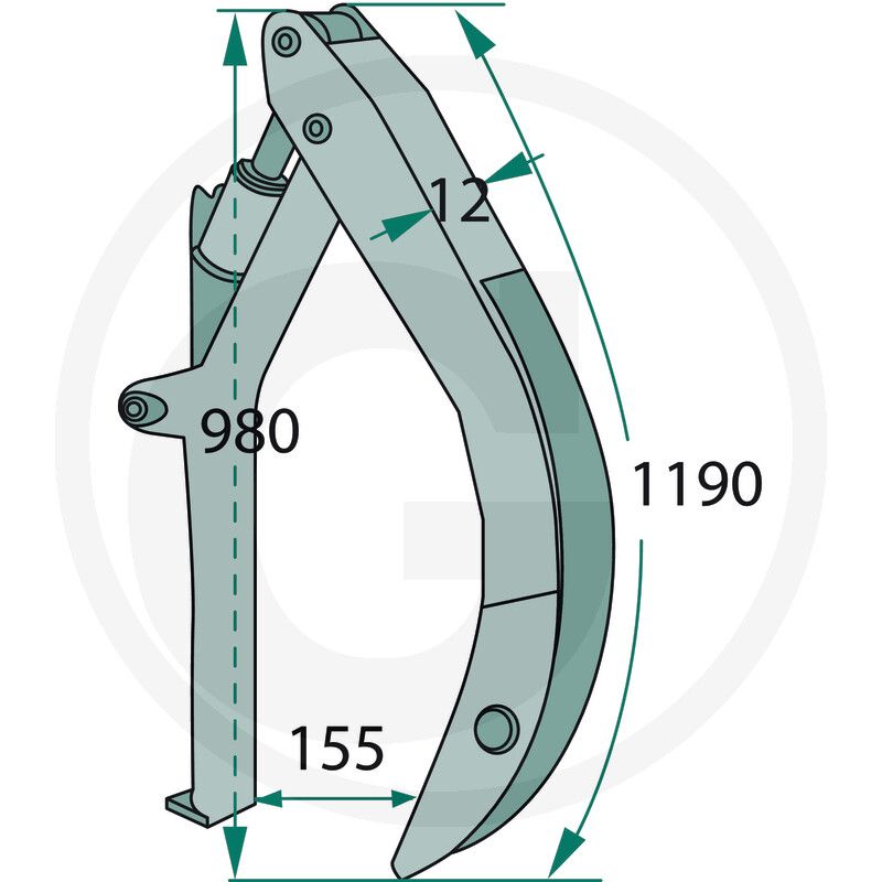 Bomenklem vorkenbord FEM2 hydraulische bomenklem