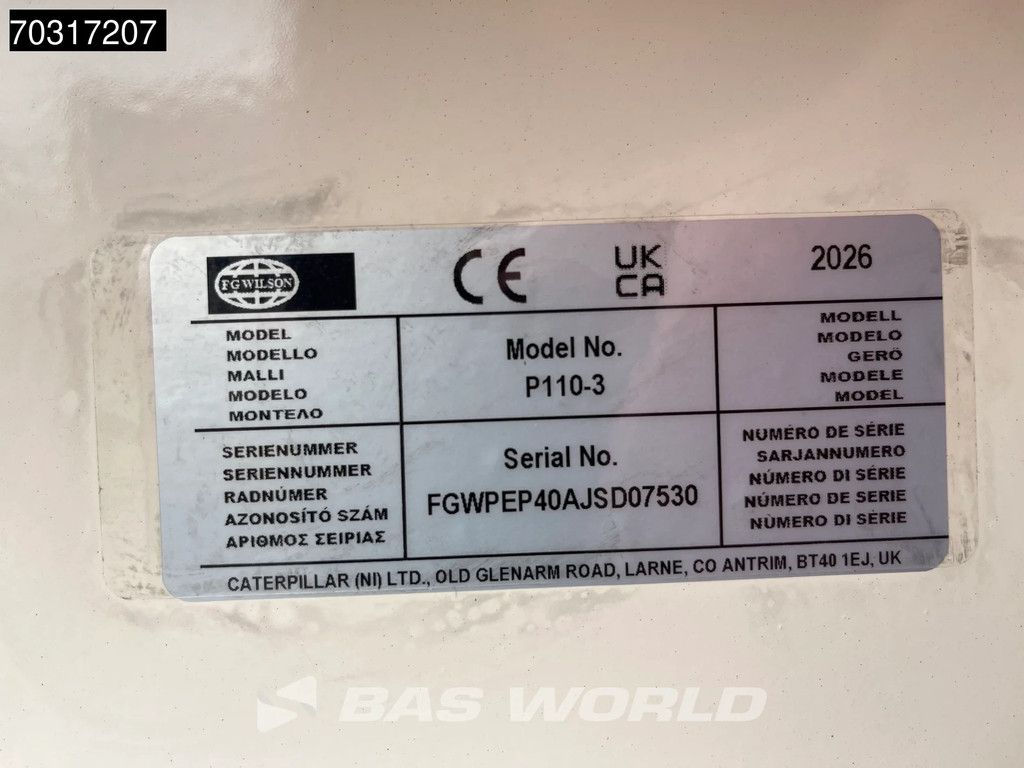 FG Wilson P110-3 110KVA - Perkins engine - Leroy Somer ALT - Warranty