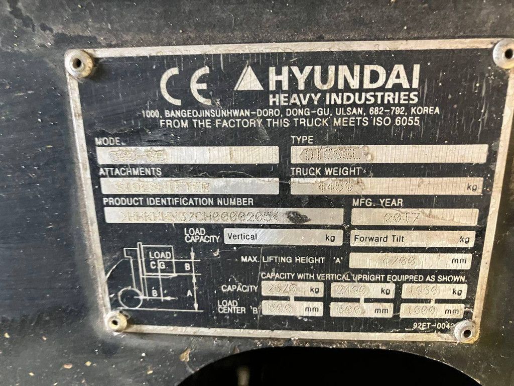 Gabelstapler Hyundai 30D-9E Diesel 3000kg 4,7m 2017