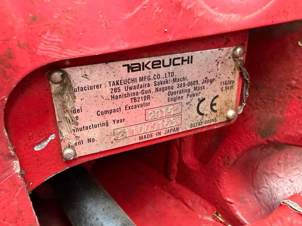 Minibagger Takeuchi TB210R Diesel 8,8 kW 2015
