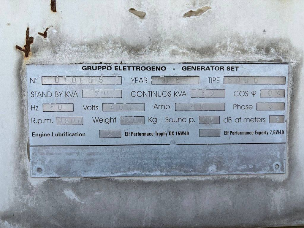 Generator-Genset 6000 Diesel 70kVA 2005