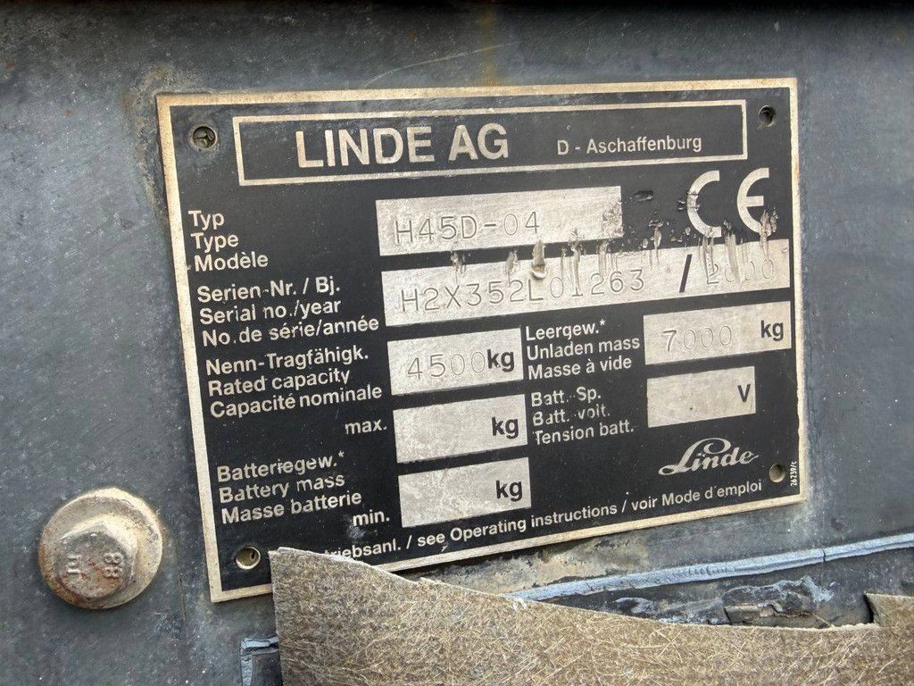 Gabelstapler Linde H45D-04 Diesel 4500kg 2000