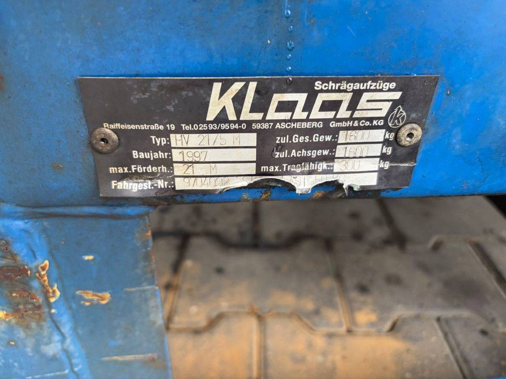 Pan lift Klaas HV 21/5M Petrol 300kg 21m 1997