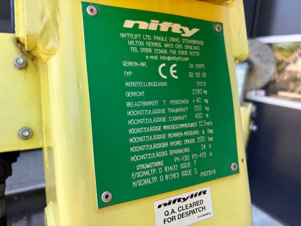 Niftylift SD120T Electric Articulated Boom Lift 12m 2013