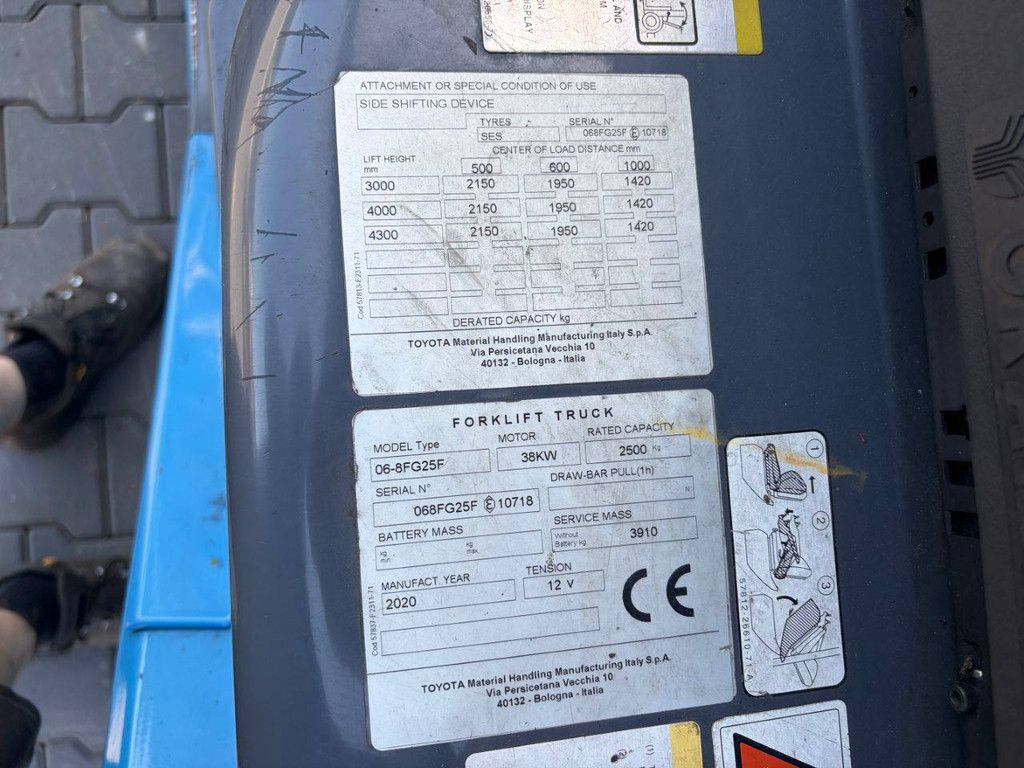Forklift Toyota 06-8FG25F LPG 2500kg 4.3m 2019