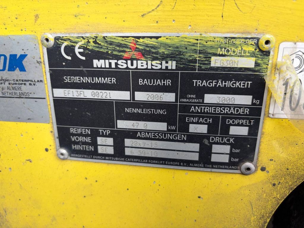 Forklift Mitsubishi FG30N LPG 2900kg 4.7m 2006