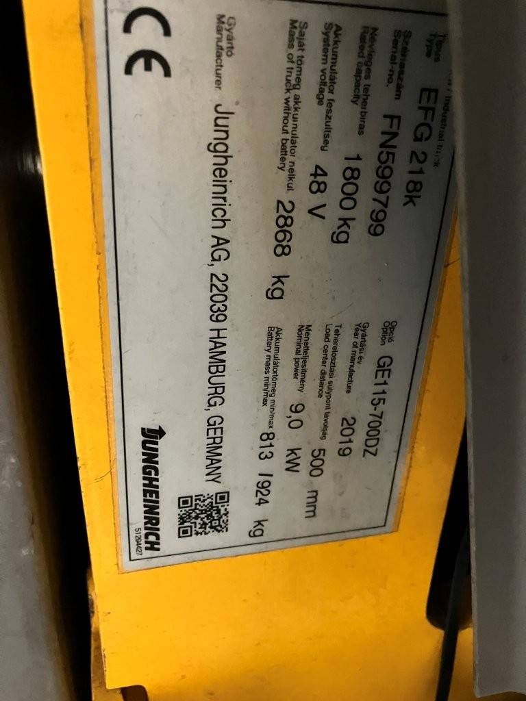 Gabelstapler Jungheinrich EFG 218k Elektro 1800kg 7m 2019