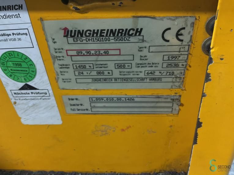 Gabelstapler Elektrisch Jungheinrich EFG-DH 15 1997 Triplex
