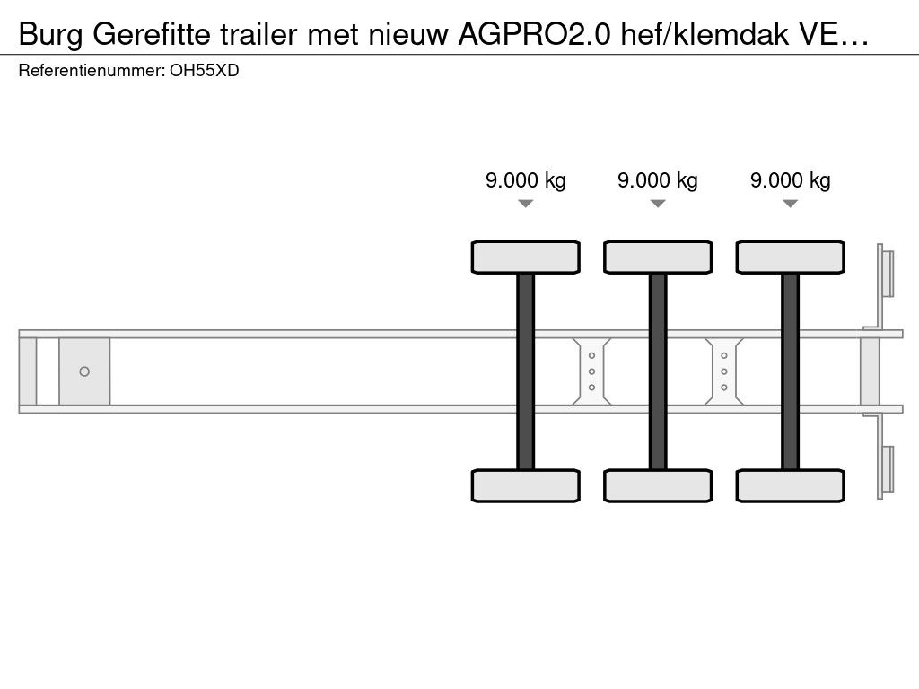 Burg Gerefitte trailer met nieuw AGPRO2.0 hef/klemdak VERHUURD!