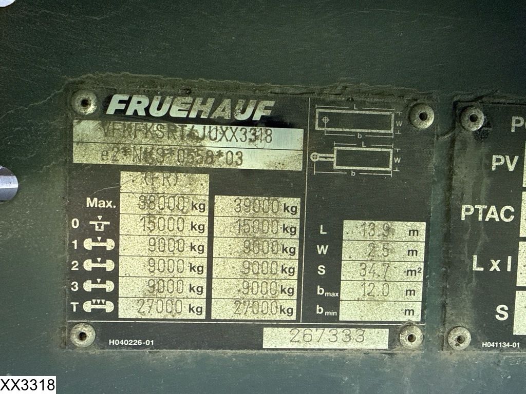 Fruehauf Tautliner Dhollandia