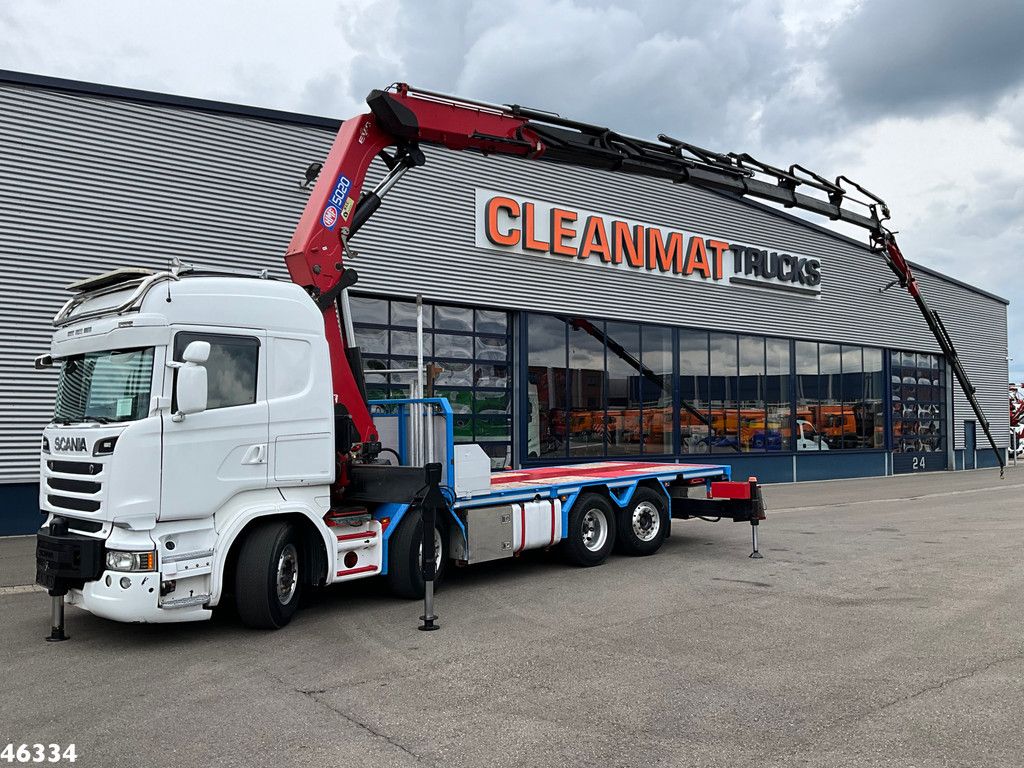 Scania R 580 8x2 V8 Retarder Euro 6 HMF 50 Tonmeter laadkraan + Fly-Jib