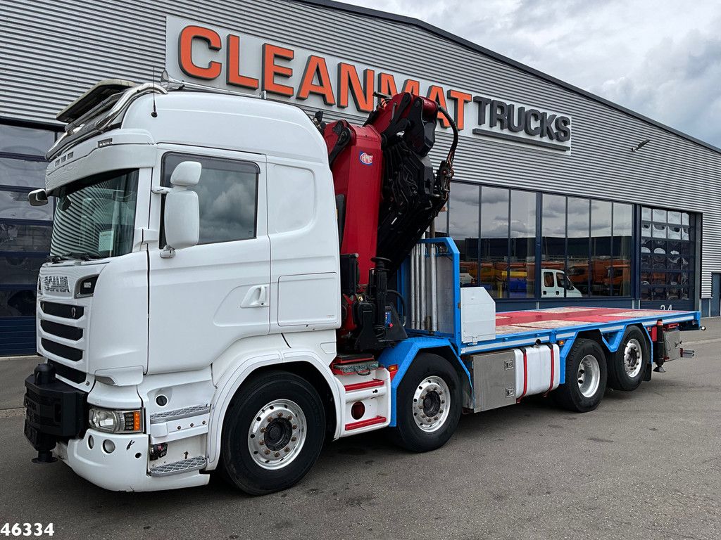 Scania R 580 8x2 V8 Retarder Euro 6 HMF 50 Tonmeter laadkraan + Fly-Jib