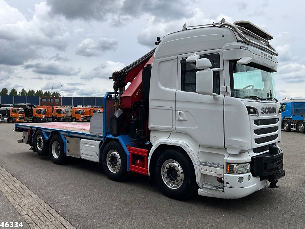 Scania R 580 8x2 V8 Retarder Euro 6 HMF 50 Tonmeter laadkraan + Fly-Jib