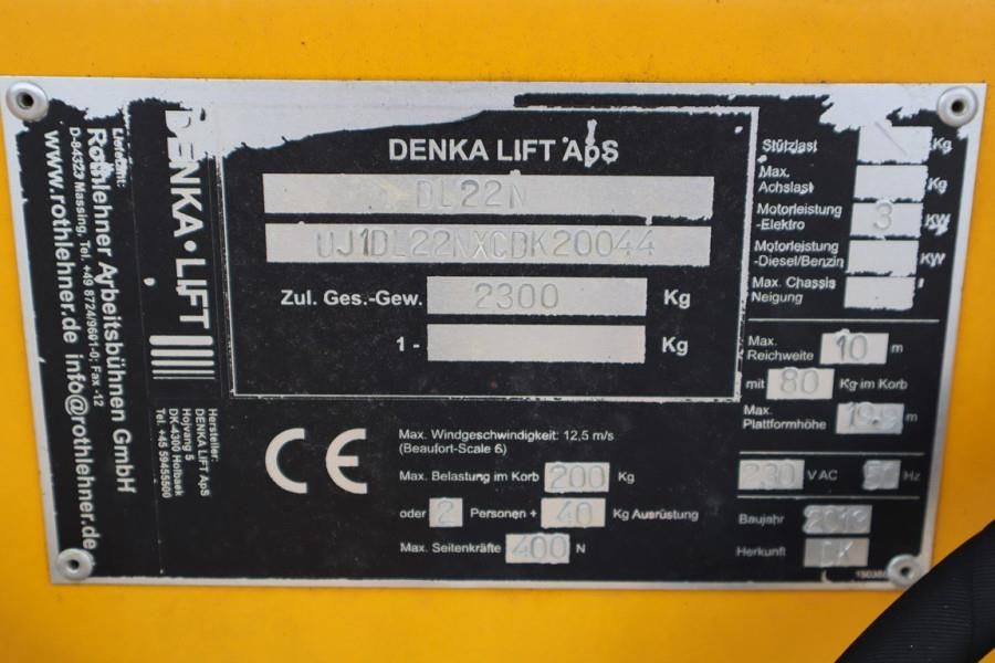 Denka-Lift DL22N Electric, 22m Working Height, 12m Reach, Sim