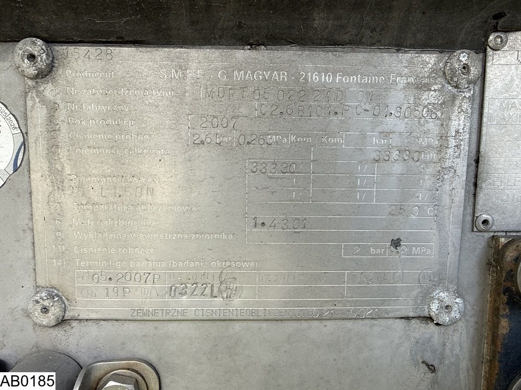 Magyar Bitum 33.330 Liter, 1 Compartiment, HeatingGenerator
