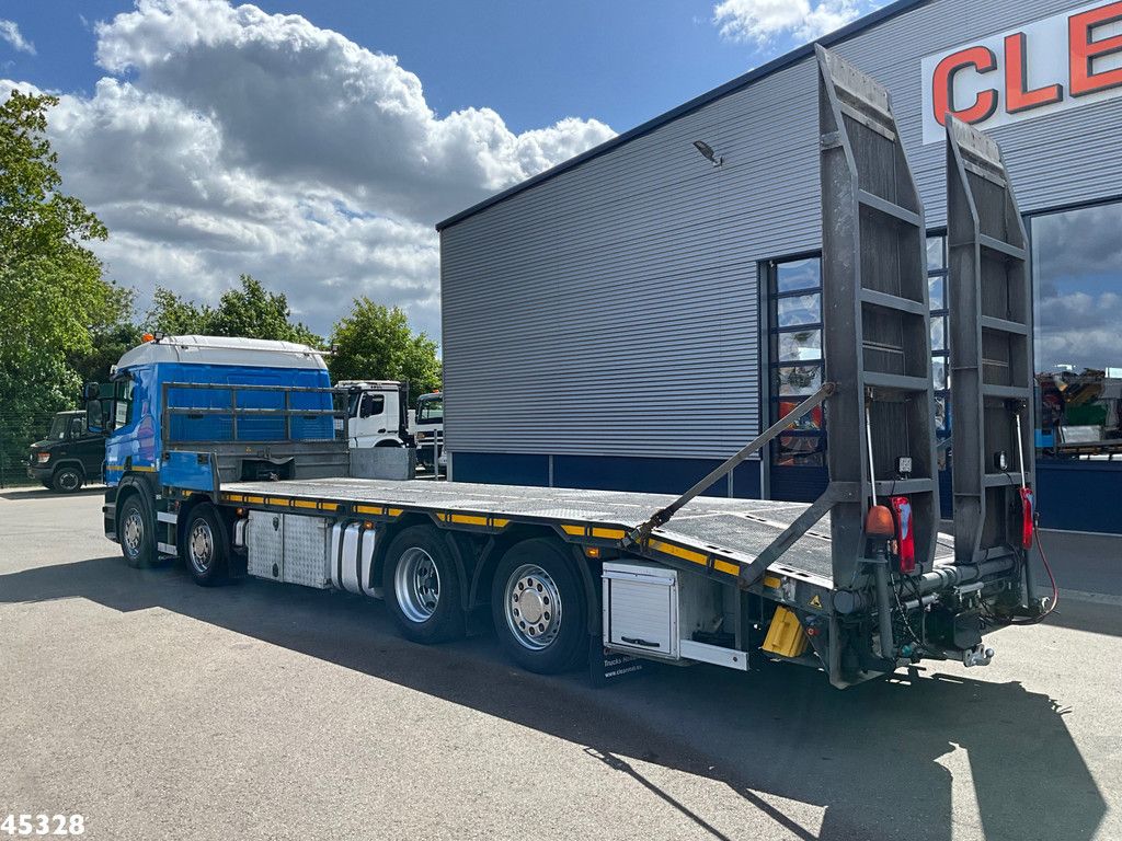 Scania P 410 8x2 Euro 6 Retarder Autotransporter met hydraulische oprijrampen