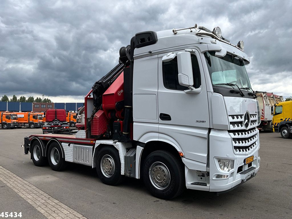 Mercedes-Benz Arocs 3251 8x4 Euro 6 Retarder HMF 85 Tonmeter laadkraan Fly-Jib