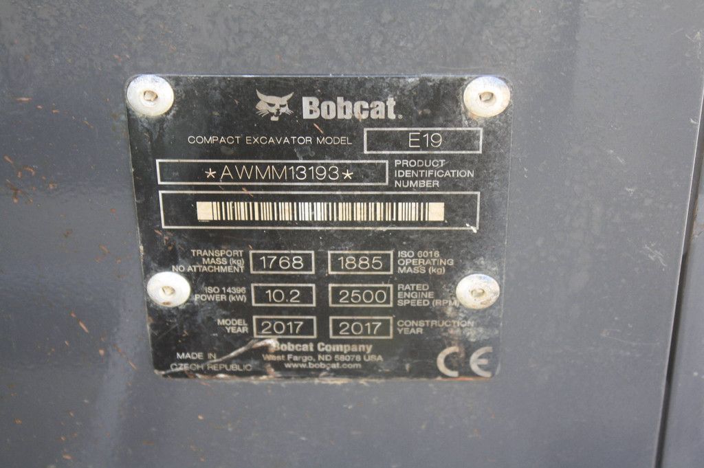 Minibagger Bobcat E19 Diesel 10kW 2017