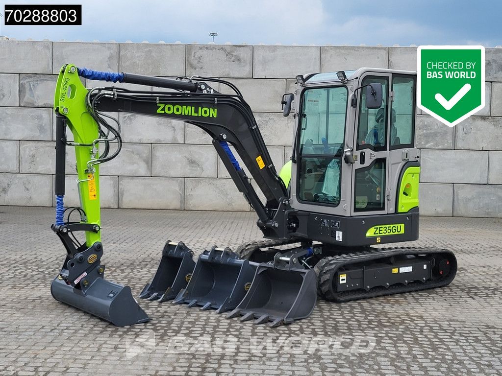 Zoomlion ZE35 GU FACTORY WARRANTY - PIN ON / 3 BUCKETS - KUBOTA