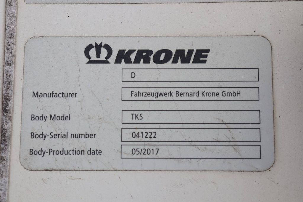 Reefer Semi-trailer Krone SD 39000kg 2017
