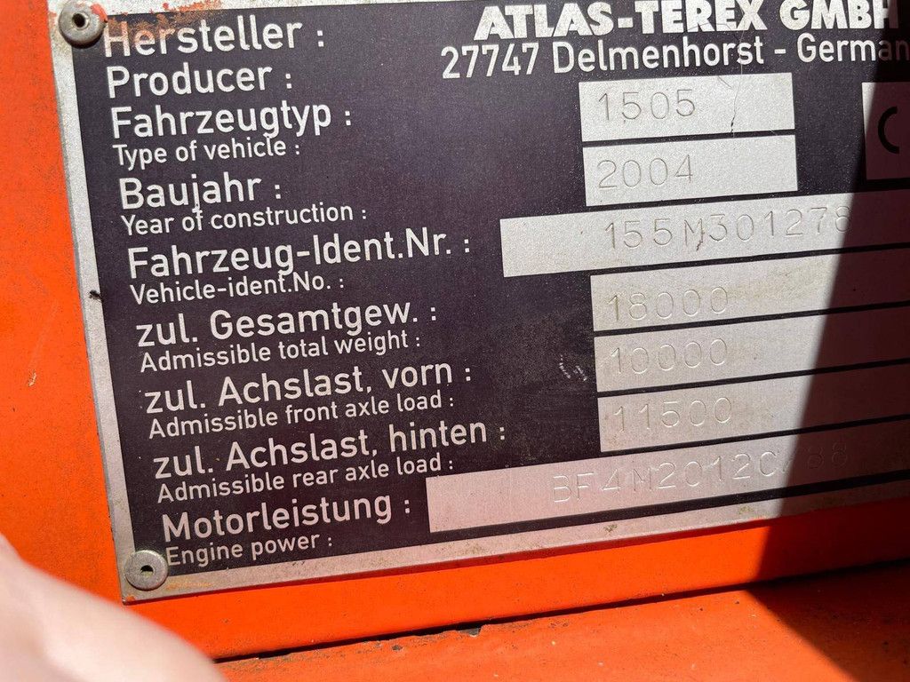 Wielgraafmachine Atlas 1505 Diesel 2004