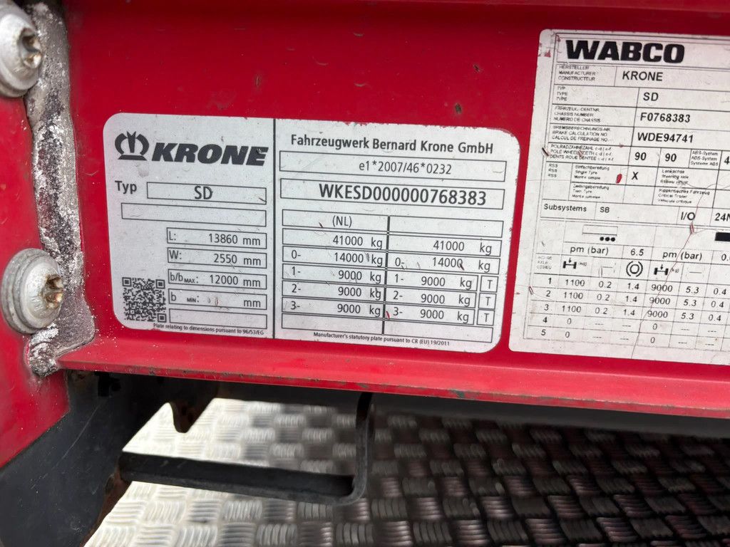 Krone SD Hefdak/Hubdach! SAF Schijfremmen NL Trailer