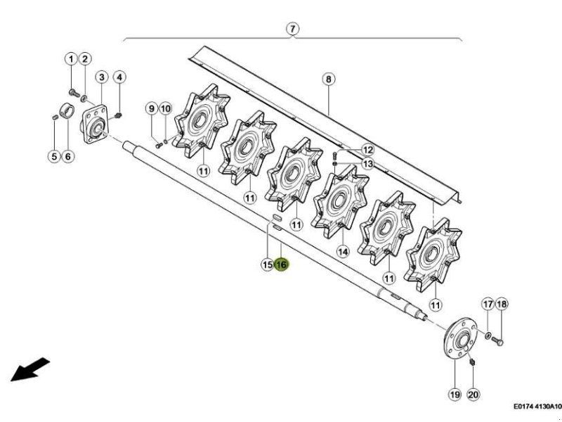 Claas für / Wendetrommelwelle, Strohhäcksler