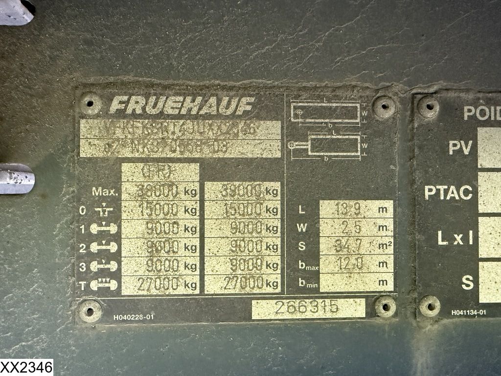 Fruehauf Tautliner Dhollandia
