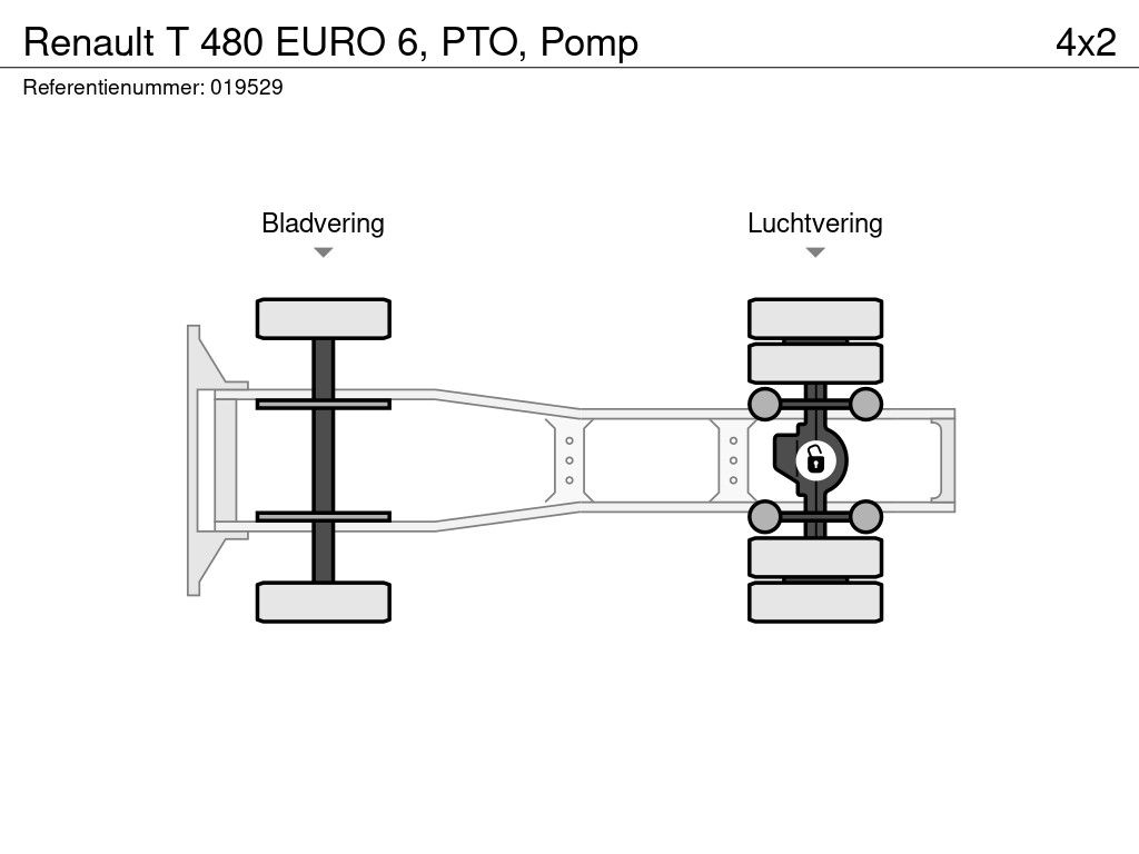 Renault T 480 EURO 6, PTO, Pomp
