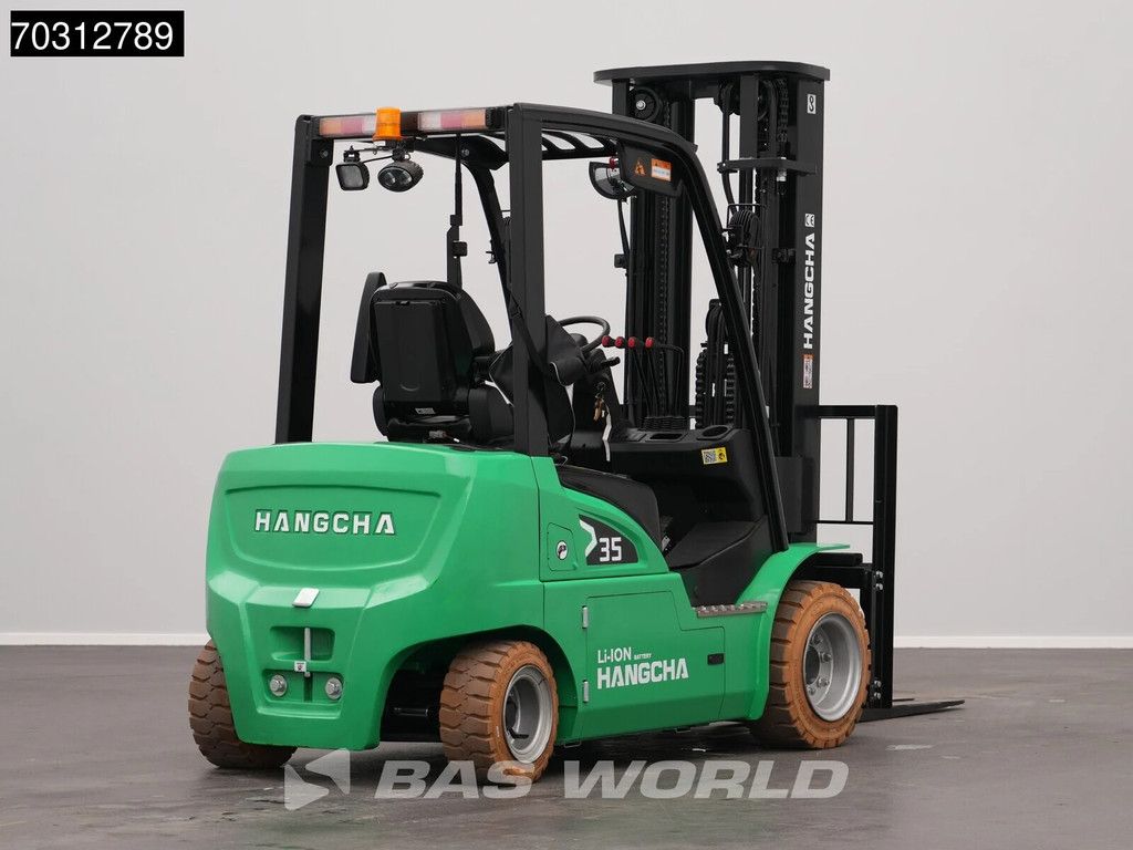 Hangcha CPD35 Electric Forklift - Li-ion - Triplex - Free lift - Side shift