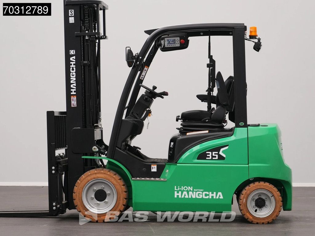 Hangcha CPD35 Electric Forklift - Li-ion - Triplex - Free lift - Side shift