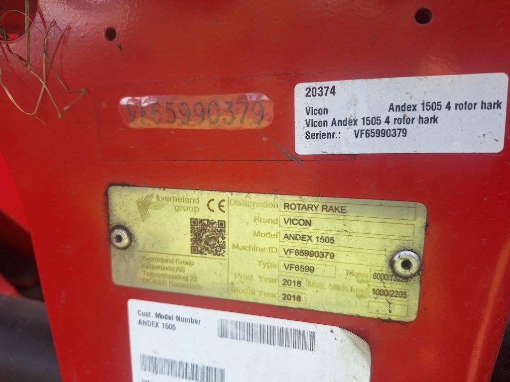 Vicon Andex 1505 4 rotor hark