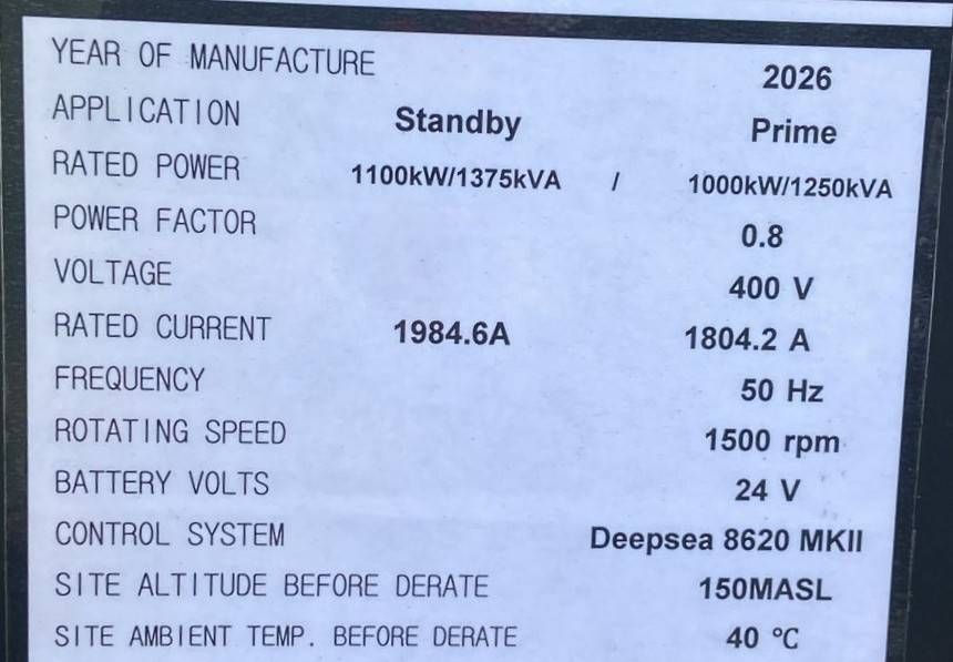 Cummins KTA50-G3 - 1.375 kVA Generator - DPX-18818-O