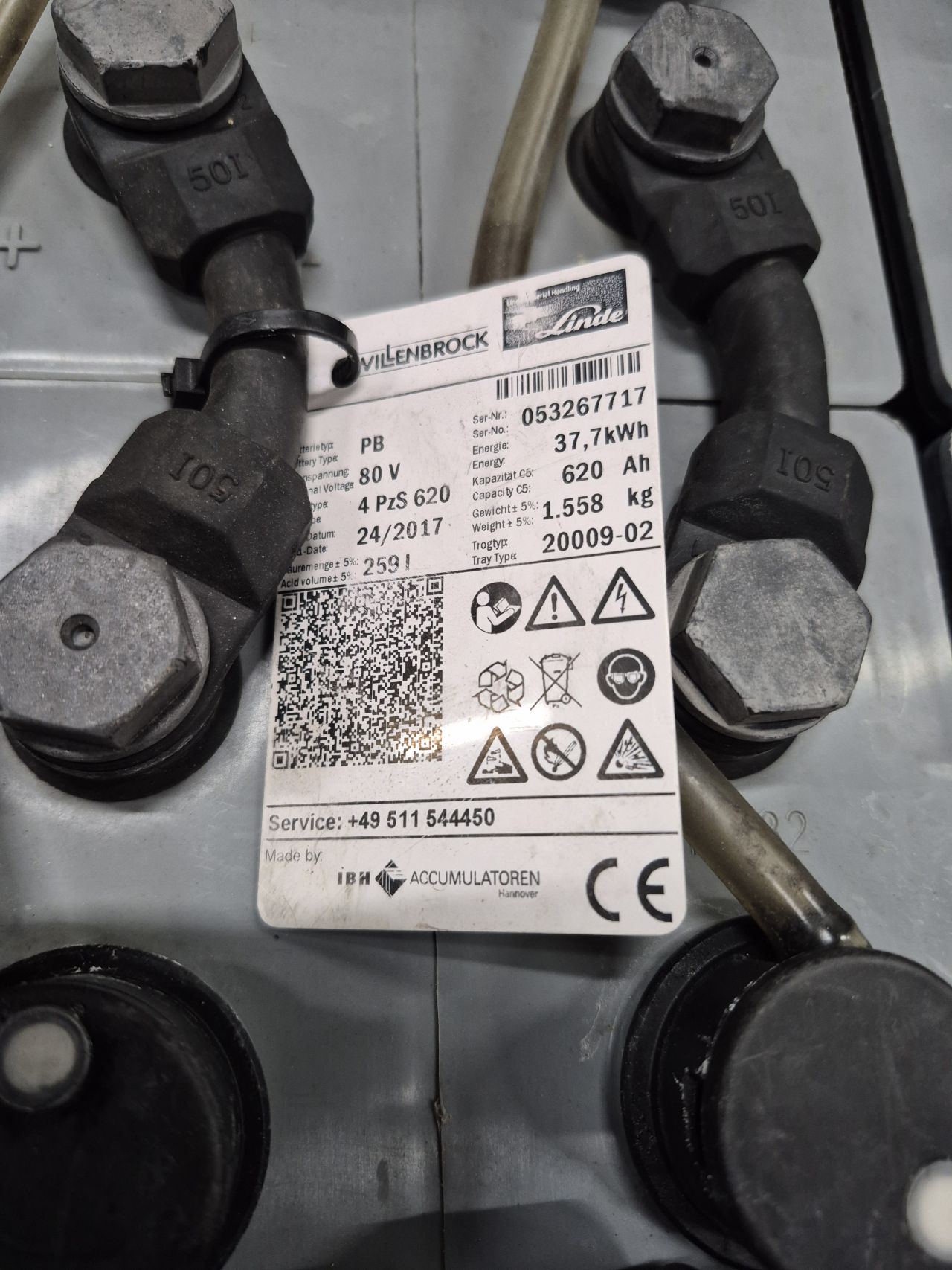 80 volt 4PzS620 tractie accu c5 getest 83% met testrapport.