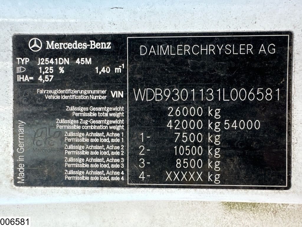 Mercedes Actros 2541 EURO 3, 6x2, Dalby, PTO, Bogie-lift