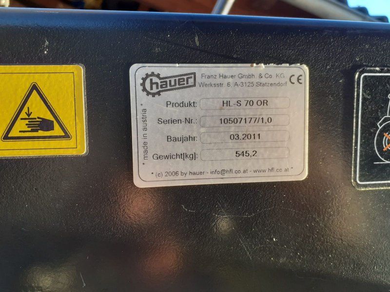 Hauer Frontlader HL-S 70 OR, Priverkauf