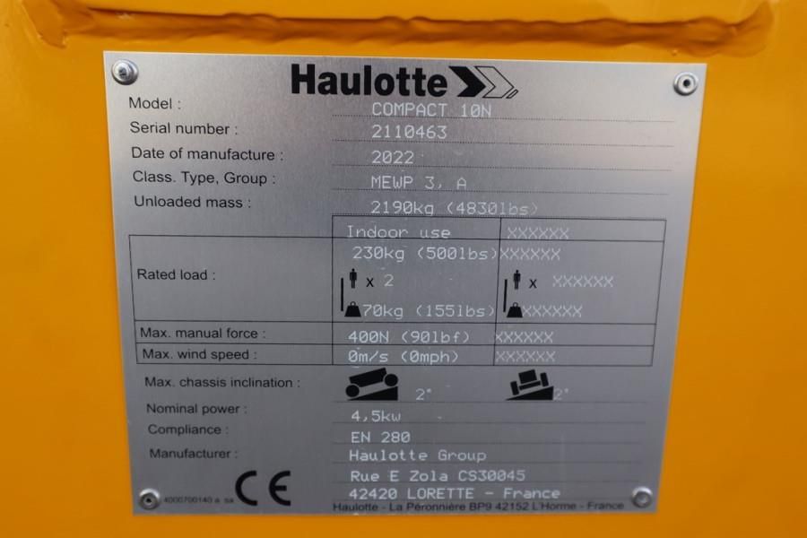 Haulotte Compact 10N Valid Iinspection, *Guarantee! 10m Wor