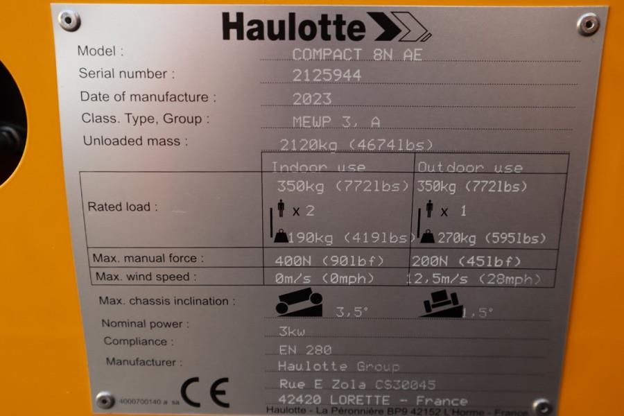 Haulotte Compact 8N Valid inspection, *Guarantee! 8m Workin