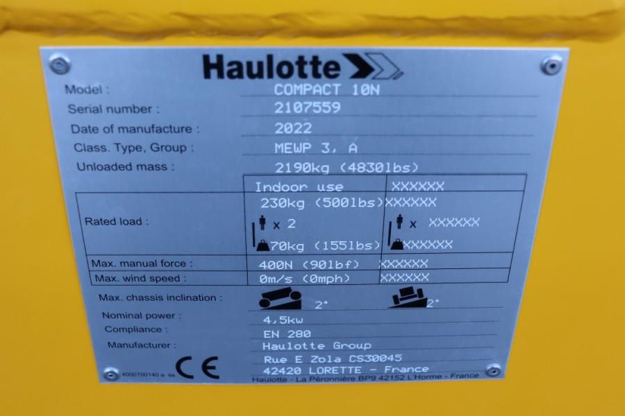 Haulotte Compact 10N Valid Iinspection, *Guarantee! 10m Wor