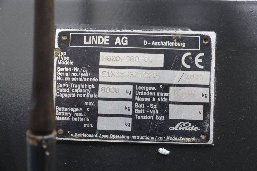 Linde H80D/900-3 Diesel-Gabelstapler 8000 kg 2005
