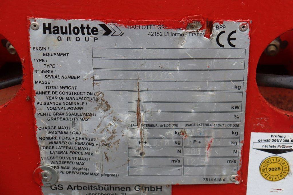 Scherenarbeitsbühne Haulotte Optimum 6 Electric 6,45 m 2009