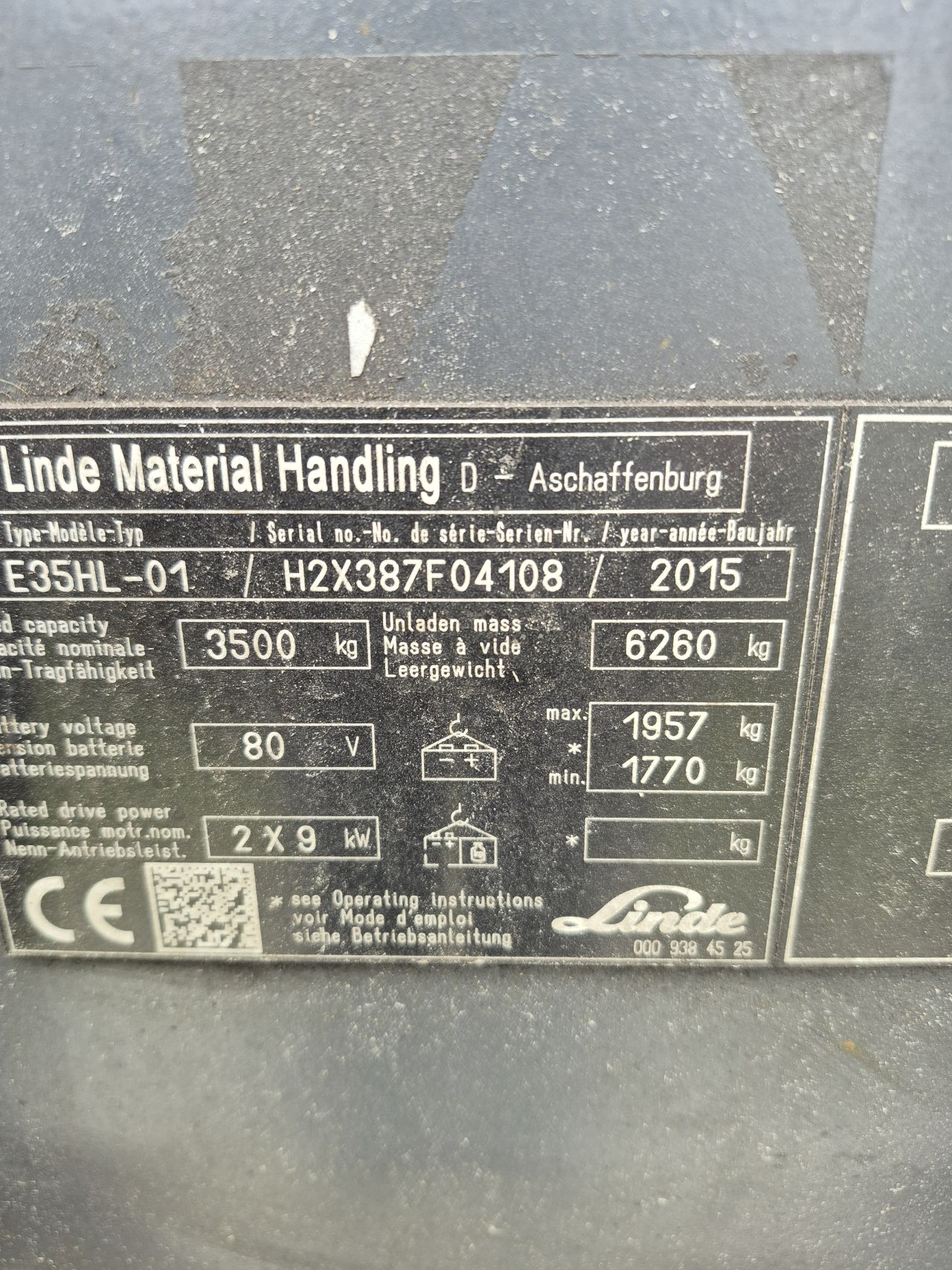 Linde E35HL-01 triplex sideshift vorkversteller bj 2015
