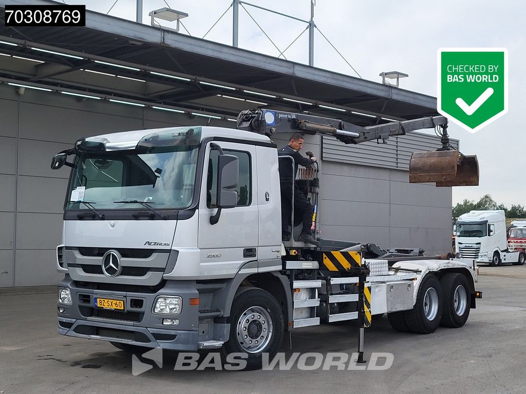 Mercedes Actros 2532 6X2 NL-Truck HMF 1643 Z2 Crane Kran 21 tons VDL Hooklift Lift-Axle Euro 5