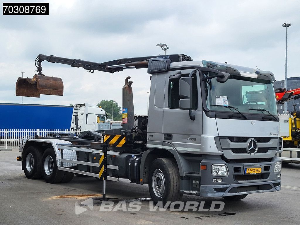 Mercedes Actros 2532 6X2 NL-Truck HMF 1643 Z2 Crane Kran 21 tons VDL Hooklift Lift-Axle Euro 5
