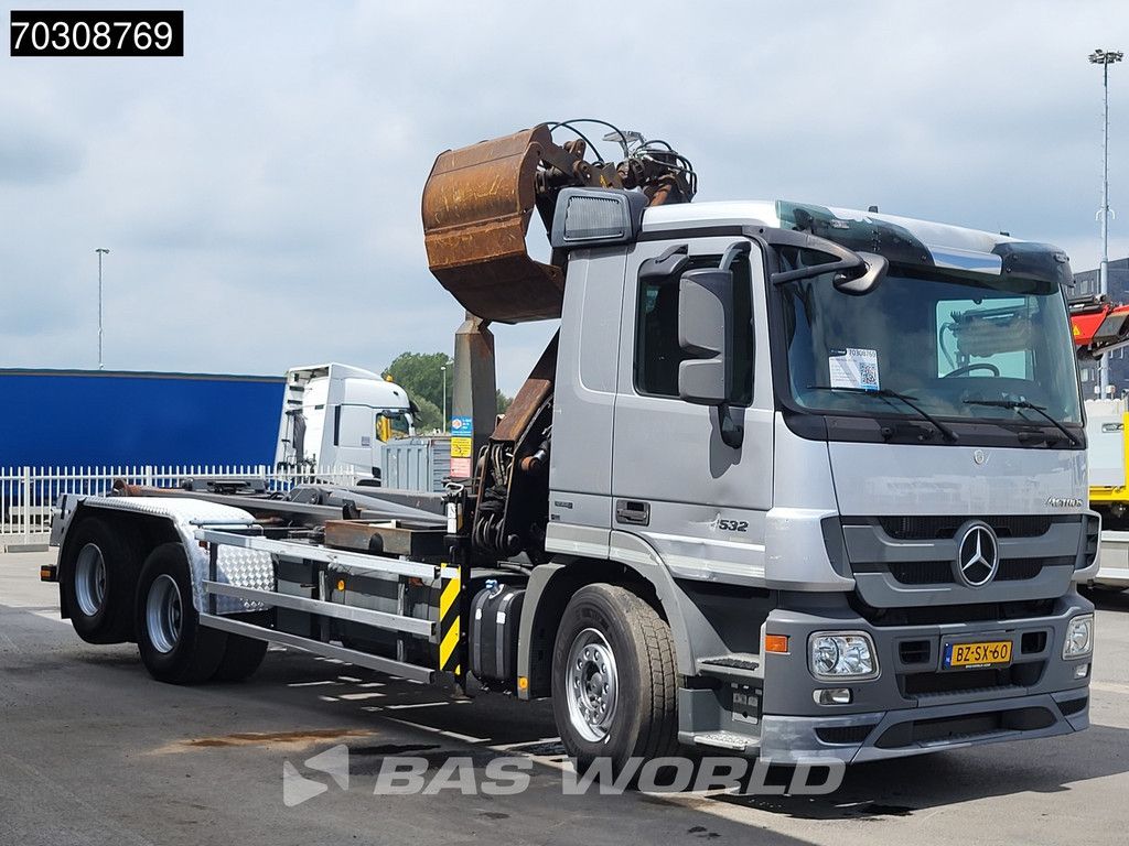 Mercedes Actros 2532 6X2 NL-Truck HMF 1643 Z2 Crane Kran 21 tons VDL Hooklift Lift-Axle Euro 5
