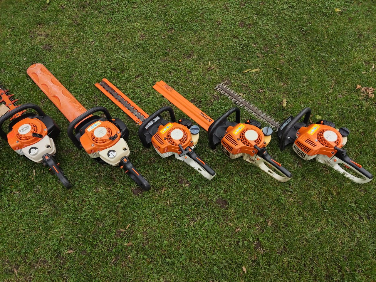 13 STIHL heggenscharen (typen HS45, HS80, HS81R en HS82R)
